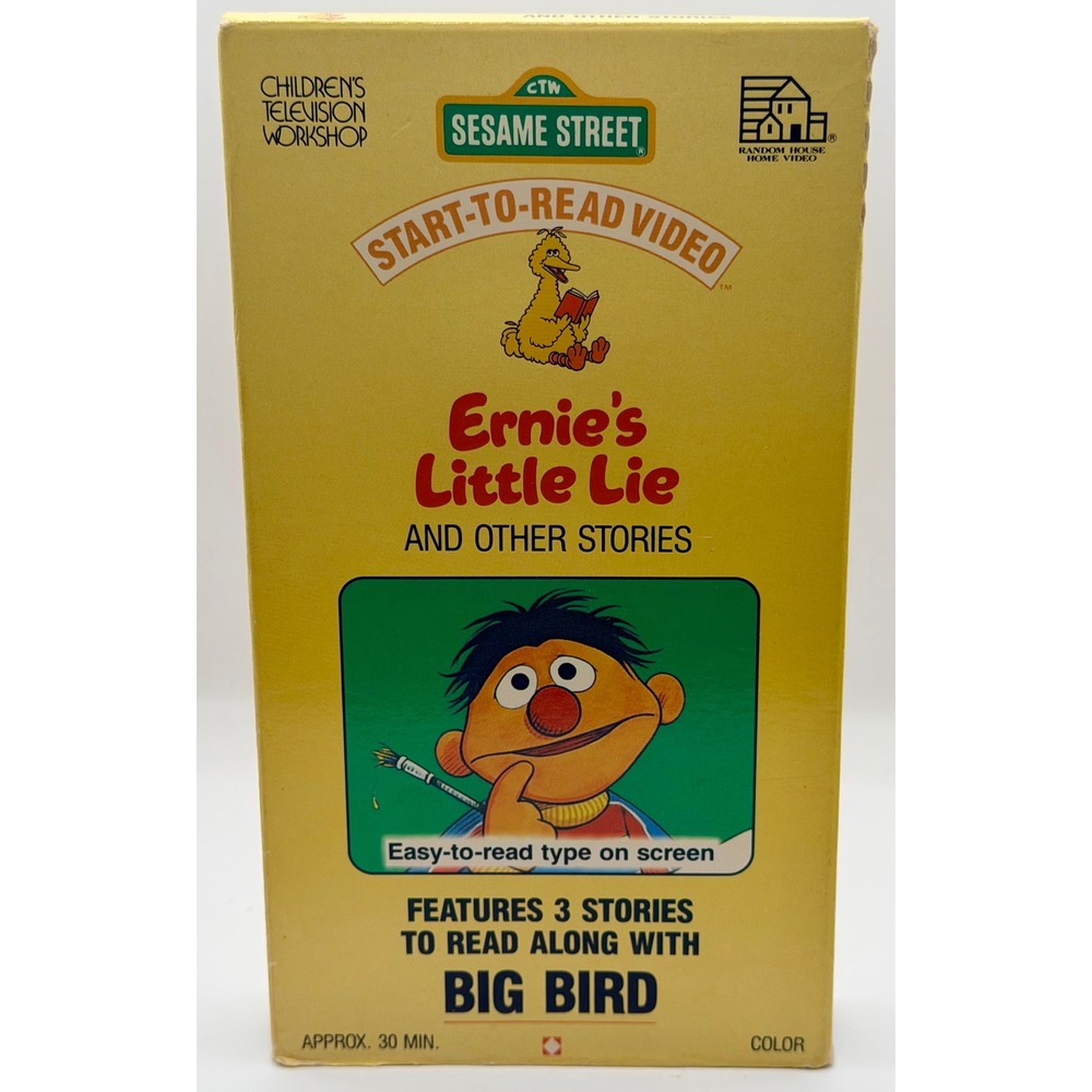 Sesame Street Ernies Little Lie 1991 VHS Start-To-Read Video
